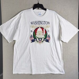 Washington DC Graphic T Shirt Men XXL White Capitol Eagle USA Vintage Style
